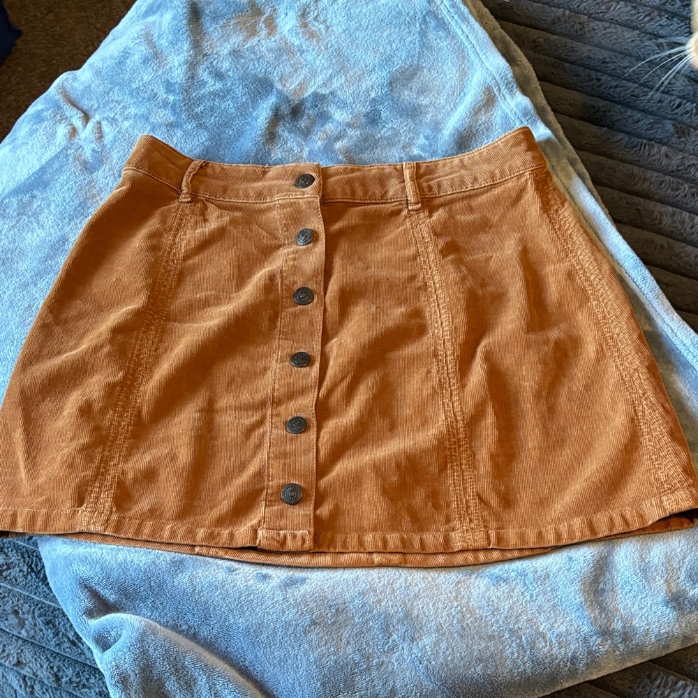American Eagle Outfitters Button-Front Brown Skirt